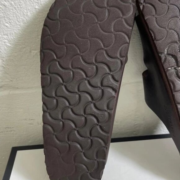 Birkenstock Arizona Black Leather Slide Sandals Slip On Womens 38 EU/7 US Narrow - Picture 10 of 10